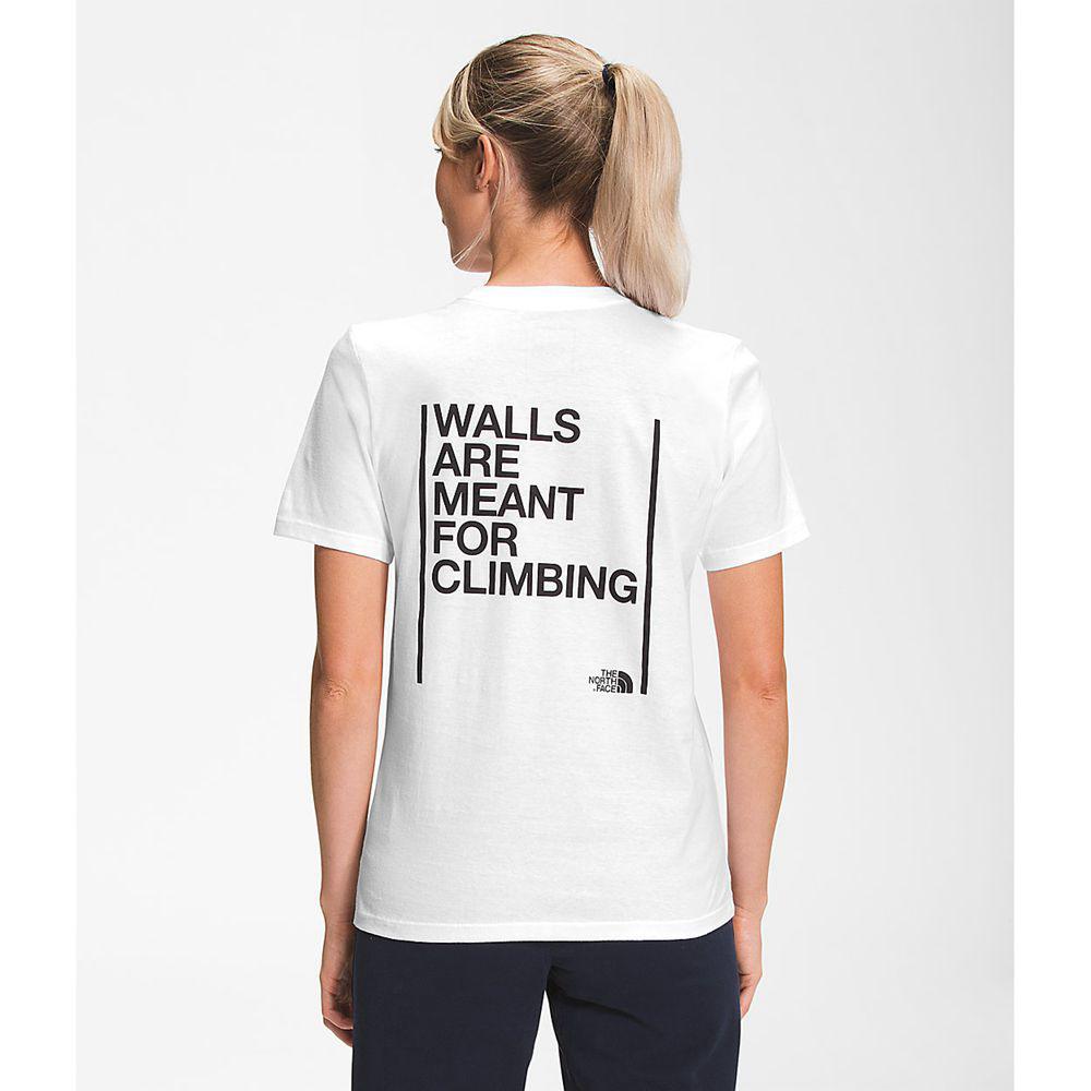 The North Face Κοντό Μανίκι Walls Γυναικεια T Shirt - Ασπρα (DVNC54260)